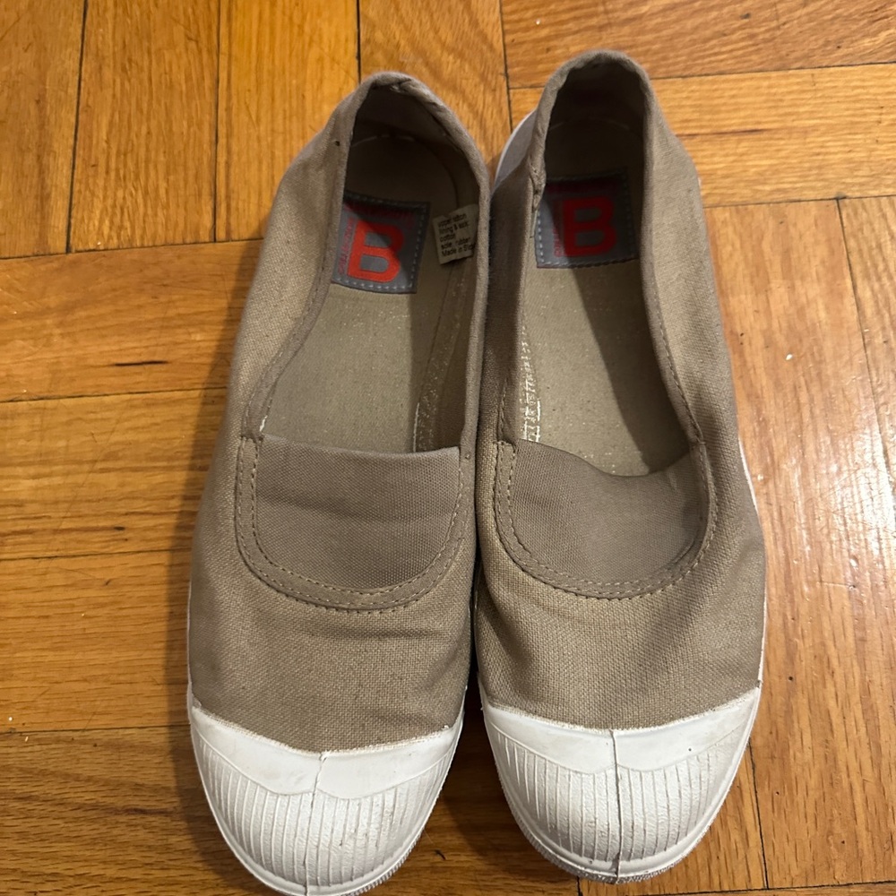Bensimon Elastic Tennis Slip On Sneakers Shell Tan Color Size 38/7